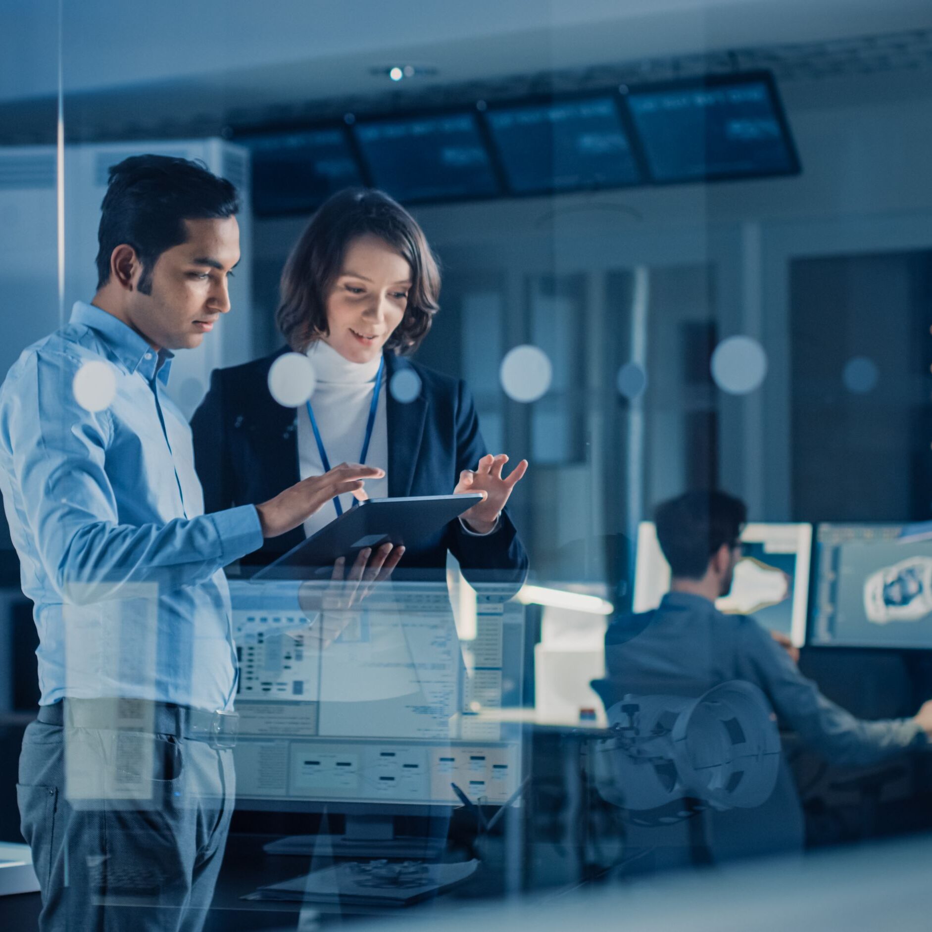 male and female software engineers working